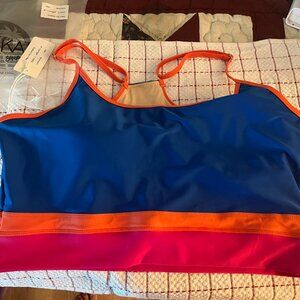 Livy and Kate Colorblock Swim Top, XL